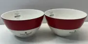 Kate Spade Lenox Bowls Red White Rutherford Circle Designer Luxury Home