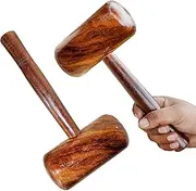 Heega ™ Bolder Cricket Hammer Cricket Bat Wooden Mallet Hammer (Natural/Polished)