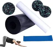 Yoga Beginner Kit | Yoga Column Roller Kit, Portable Yoga Equipment and Accessories, Yoga Blocks and Strap Set for Massage, Gym, Home, Exercise Catcoq