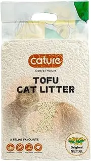 Tofu Cat Litter Natural Flushable Clumping Liter Plant Based Biodegradable Ultra Odour Control 99% Dust Free Low Tracking Cat Litter (Original, 6L)