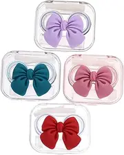 [WOFASHPURET] 4 Sets Case Lens Case Holder Storage Small Contact-Lens Holder Organiser Travel Contact-Lens Case Contacts Case Organizer Contact-Lens Container Eyeglass Case Plastic