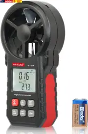 Handheld Anemometer,Digital Vane Wind Speed Meter Gauge,Air Flow Velocity Tester