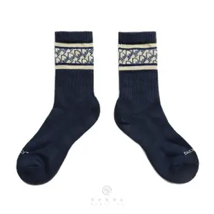 【HOWDE LAB】Classic Socks Dark Blue Daily 深藍色 老花紋 銀離子 抗菌纖維 除臭襪 中高筒襪 男女款