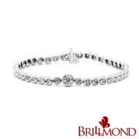 在飛比找momo購物網優惠-【BRILLMOND JEWELRY】GIA 鑽石手鍊 白K