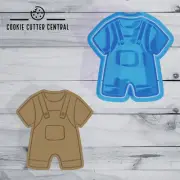 Baby Overalls Cookie Cutter and Embosser - 8.1cm x 7.7cm