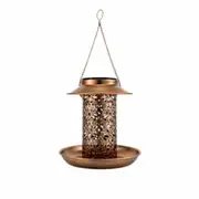 Solar Powered Bird Feeder with Light Outdoor Hanging Solar Lamp
