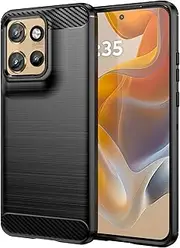 [NUCNOK] Case for Motorola Moto Edge 50 Neo, Flexible Soft TPU Carbon Fiber Texture Anti-Scratch Shockproof Phone Case Ultra Thin Anti-Drop Rugged Bumper Cover Shell