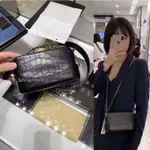 二手現貨 CHANEL香奈兒 GABRIELLE MINI 最 小流浪包 黑色 鱷魚壓紋牛皮 金銀鍊 免運