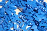 25 Lego Blue, Slope, Curved 3 x 1, Town/City Pieces Inv. 302