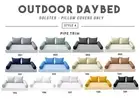 STYLE 4 - Bolster Pillow Cushion for Daybed Porch Swing Piped Trim |COVERS ONLY|