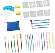 Tofficu 1 Set Mandala Dotting Tools Kit Creative Painting DIY Stones for Clay Crafting Embossing Patterns and Nail Art Colorful Random Template Style