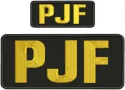 PJF embroidery patches 4x10 and 2x5 hook GOLD LETTERS AND BLACK
