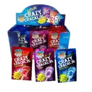 TNT Sour Crazy Crackles 10g x 36 Popping Candy Lollipop Halloween Treat Favours