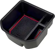 GUERBEIS Car Center Armrest Storage Box,Fit For VW, Fit For T-Roc,140TSI X Sport 110TSI Style 2020 Black With Red Line Organizer Tray Vehicle Console storage box unit