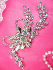 XR119 Crystal Aurora Borealis Rhinestone Applique Embellishment 7.5"