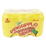 Pearl River Pineapple Beer Sweet Refreshing Tasty Natural 330ml x 6 Cans NEW