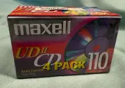 4 pack Maxell UDII-CD 110. New sealed type II high bias audio cassettes