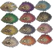 BEBEMOKO 12pcs DIY Clothes Patches Sequin Embroidery for Clothing Bags Crafts Unique Design Durable Material for Personal Style and Decoration