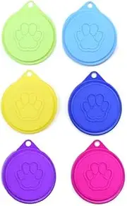 Cat Food Lids - Reusable Tin Caps, Dog Can Sealers | 6PCS Silicone Pet Cover Lids for Pouches, Meal Containers, Food Storage Toppers, Airlock Fresh Seals, Fit for Cat and Puppy Tin Packs