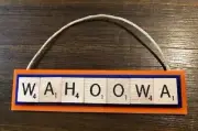 UVA WAHOOWA Virginia Cavs Cavaliers Christmas Ornament Scrabble Tiles USA Made