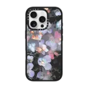iPhone 16 Pro Impact Case MagSafe Compatible Transparent blue pansy petals