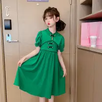 在飛比找蝦皮購物優惠-女童旗袍洋裝2023新款夏季唐裝裙子中大童中國風公主裙披肩套