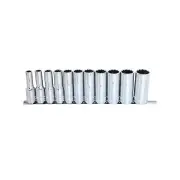 SP Tools 12Pcs 1/2" Drive Deep Socket Rail Set - 12 Point Metric Cr-V Steel