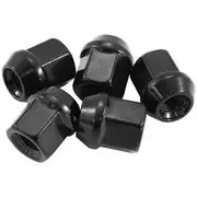 Aeroflow 7/16"-20 ACorn Short Open Wheel Nuts Black (5 Pack) - AF3011-1000