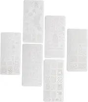 Healeved 6pcs Metal Nail Stamping Plates Halloween Patterns Manicure Set for Women Men