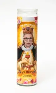 Ruth Bader Ginsburg RBG Celebrity Prayer Candle 8 inch Glass RGB Candle