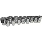 17pc 1/2" Dr Metric Spline Socket Set 99817 PLATINUM TECH 99817 663126998172