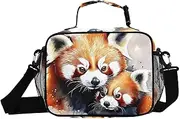 Raccoon Cute Watercolor Insulated Lunch Box for Women Men - Ideal for Work, Picnics - Includes Adjustable Shoulder Strap
