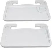 Steering Wheel Tray, car Food Tray for Food, Laptop, iPad or Notebook, can be Hung on The Desktop of The car Steering Wheel, Suitable for Frequent Travelers, fits Most Steering Wheels. (Silver)