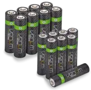 Rechargeable High Capacity Battery Multipack - Includes 8 x AA & 8 x AAA