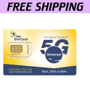 Global 3-in-1 SIM Card: Voice, Text, Data & 4G for Global Travelers - $5 Credit