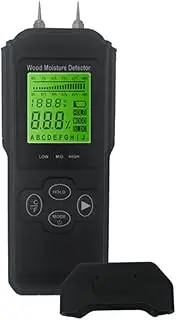 1 Piece Digital Wood Moisture Meter Inductive Hygrometer Black Plastic Analog Dual Display Ambient Temp Humidity Timber Damp Detector