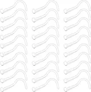 [vcmart] 30pcs Clear Nose Studs Retainers 20G Invisible Flat Top Plastic Bioflex Nose Hide Piercing for School Work