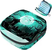 Sanitary Napkin Storage Bag,Period Bag,Pad Bag,Scary Full Moon Bat,Period Pouch