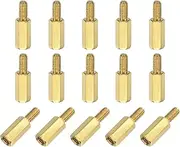 sourcing map 15Pcs Male to Female Thread Spacer Screws, M3 x 10mm + 6mm Brass Hex Standoff Screws PCB Motherboard for Drone Quadcopter, Computer and Circuit Board