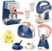 Blue Kids Assorted Kitchen Appliance Toys Includes Coffee Maker ,Blender,Frui...