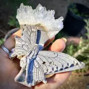 Butterfly Fairy Quartz Crystal Cluster Carving Goddess Altar Mosaic