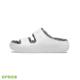 【Crocs】中性鞋 經典軟絨毛毛涼拖(207446-100)