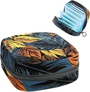 Period Bag,Sanitary Napkin Storage Bag,Abstract Leaves,Tampon Bag for Purse