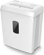 Paper Shredder Machine, 6-Sheet Home Office Shredder, 160W Cross Cut Paper Shredder, Small Shredder with 15L Wastebasket and Transparent Window, Shred Credit Card, Staples and Clips