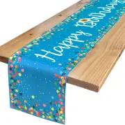 Letjolt Happy Birthday Table Runner Ocean Theme 12x108 Inches, Blue