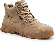 [GUSAYEX] Work Boots for Men Comfortable Steel Toe Boots Lightweight Safety Boots Indestructible Steel Toe Shoes for Men Industrial Construction Boots Rubber Sole Men's Working Boots