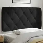 Velvet Black Headboard Cushion 107cm King Single Soft Padding Decor