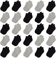 [SPTRAMLE] Toddler Kids Socks, 25 Pairs Boys Girls Ankle Socks with Pull Tabs for 1-13 Years Children No Show Low Cut Socks