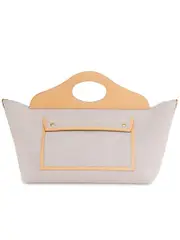 Burberry Small Two-Tone Canvas and Leather Soft Pocket Tote