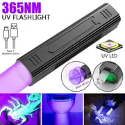 UV Ultra Violet Light USB LED Flashlight Blacklight 365NM Inspection Lamp Torch